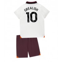 Fotballdrakt Barn Manchester City Jack Grealish #10 Bortedraktsett 2023-24 Kortermet (+ Korte bukser)